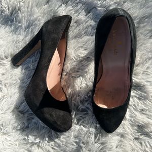 kate spade Black Chunky Heel Pumps